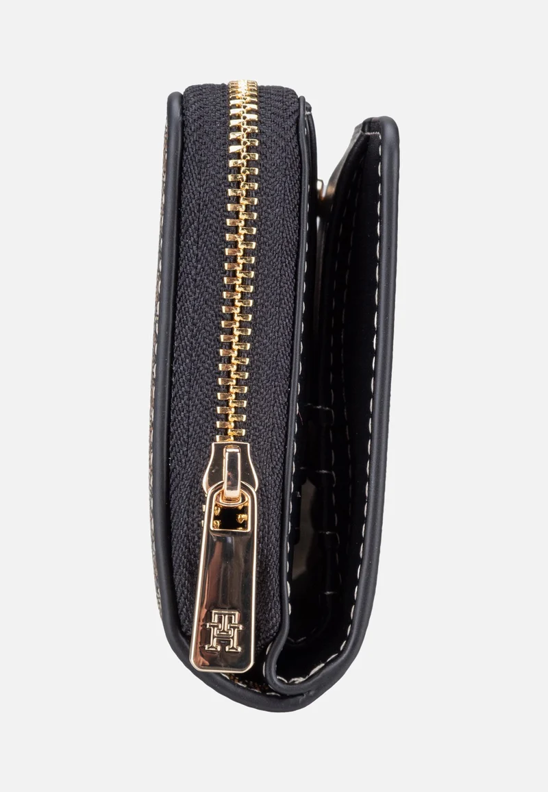 TH Icon Med Za W/Flap Mono Print Black Mix - Portemonnaie