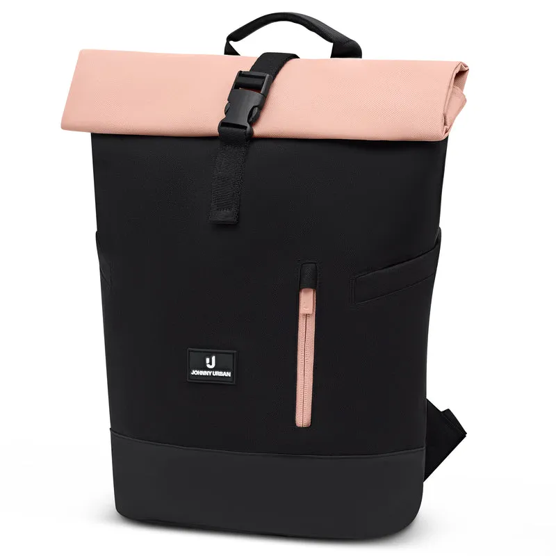 Johnny Urban Luca Small - Rolltop Backpack 36 cm (black-rose)