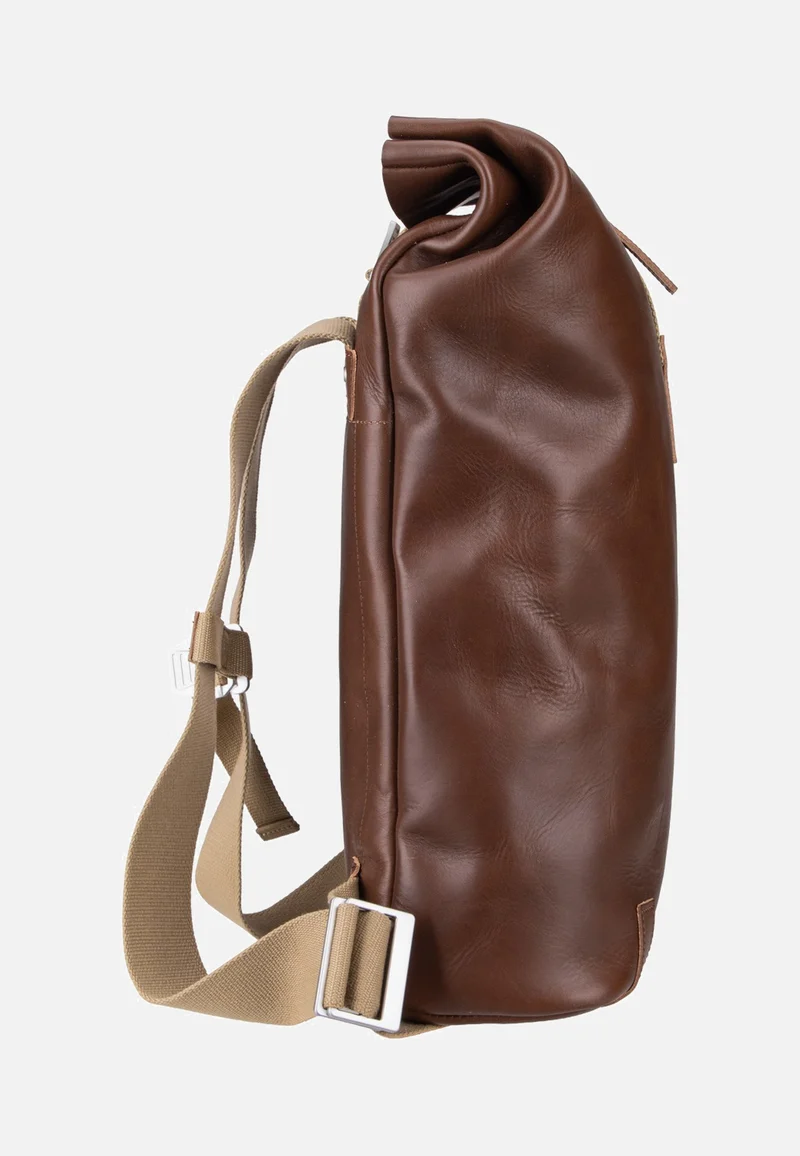 Pickwick Reflective Leather 12L Brown - Rolltop Rucksack