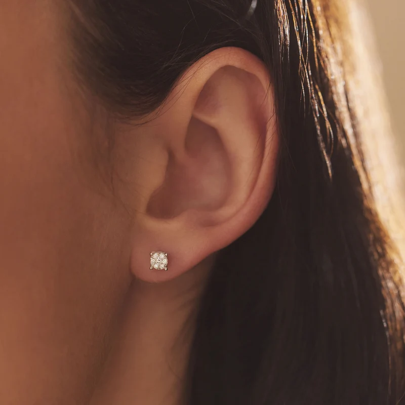 Isabel Bernard De la Paix Hanaé 14 Karat | Weißgold Ohrstecker | Diamant 0.16 Karat | IBD360016