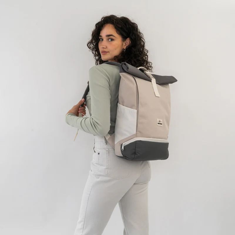 Johnny Urban Allen Medium - Rolltop Backpack 40 cm (sand grey)