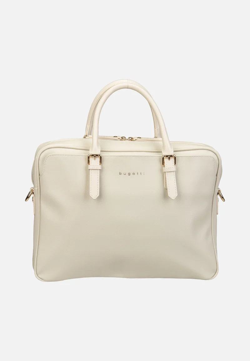 Ella Saffiano Briefcase Beige - Aktentasche
