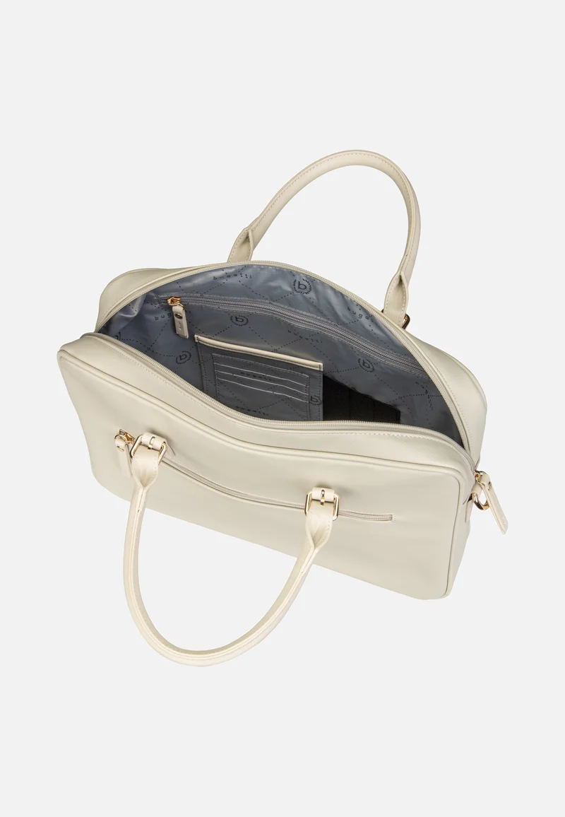 Ella Saffiano Briefcase Beige - Aktentasche