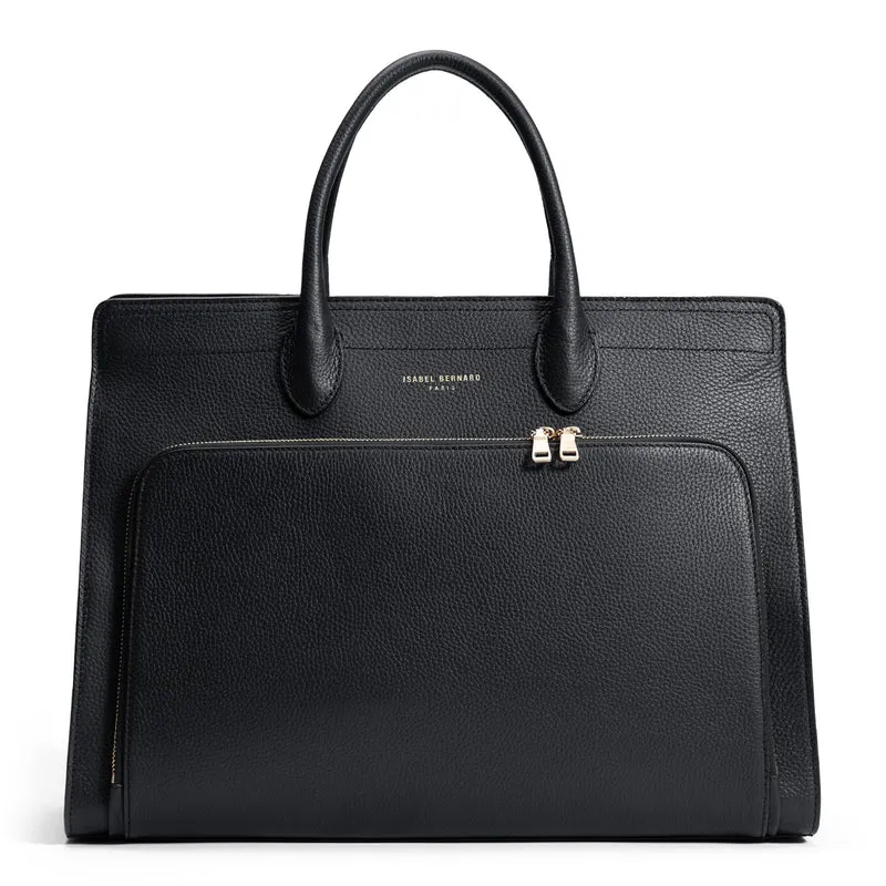 Isabel Bernard Honoré Nadine Schwarze Leder Handtasche aus Kalbsleder IB25032