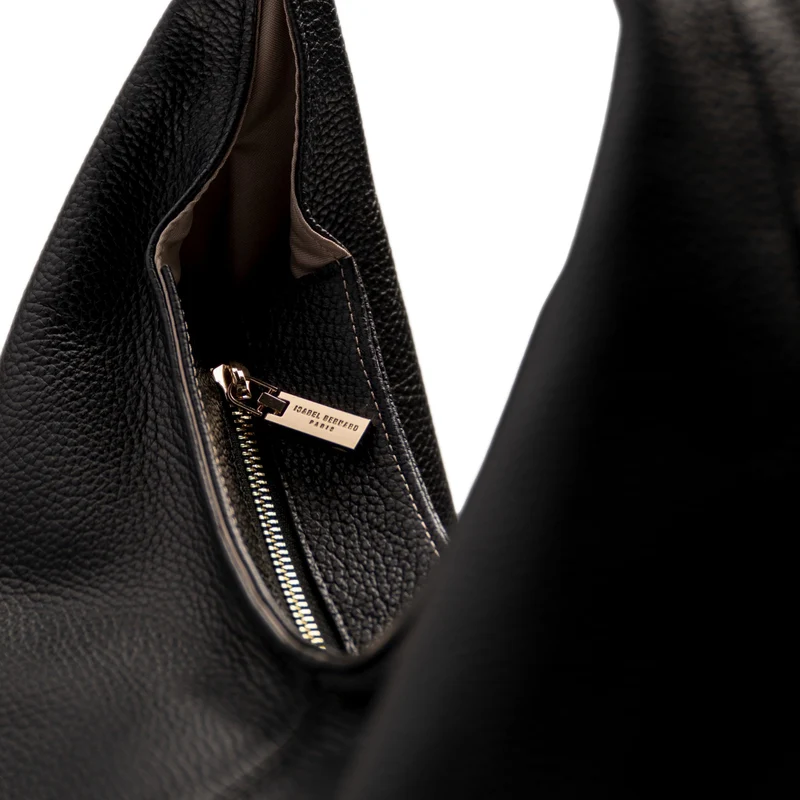 Isabel Bernard Honoré Grace schwarze Leder-Schultertasche aus Kalbsleder IB25093-001