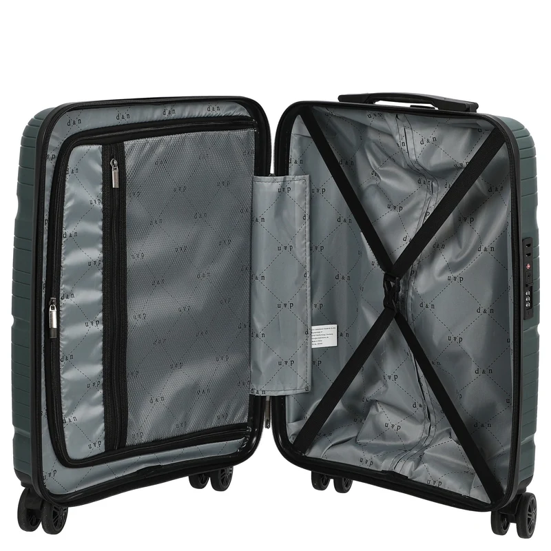 D&N Travel Line 4300 - 4-Rollen-Kabinentrolley S 55 cm (dunkelgrün)