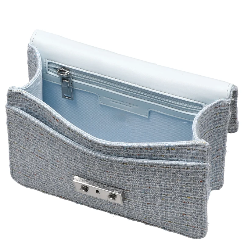 Seidenfelt Roros Tweed - Schultertasche 21 cm (sea blue tweed)