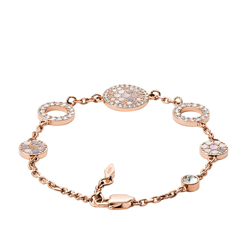 Fossil RoséGoldfarbene Vintage Glitz Armband JF01739791 (Länge: 17.78 - 20.32 cm)