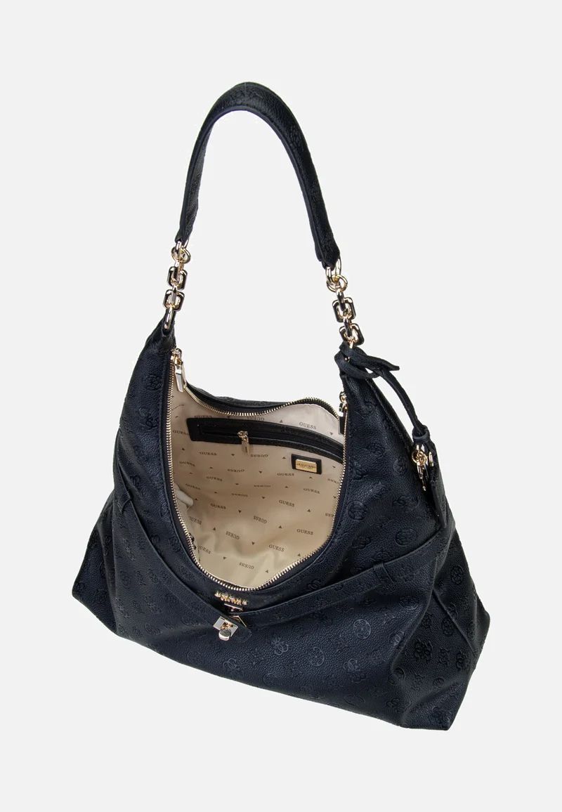 Ella Logo 46010 Black Logo - Hobo Bag