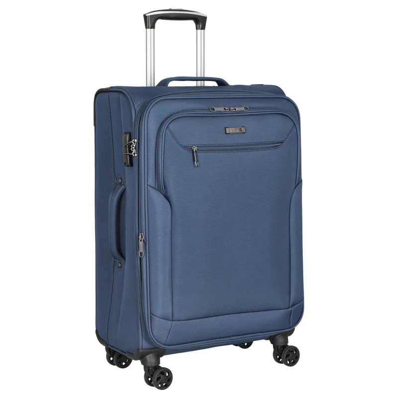 D&N Travel Line 6804 - 4-Rollen-Trolley M 66 cm (blau)