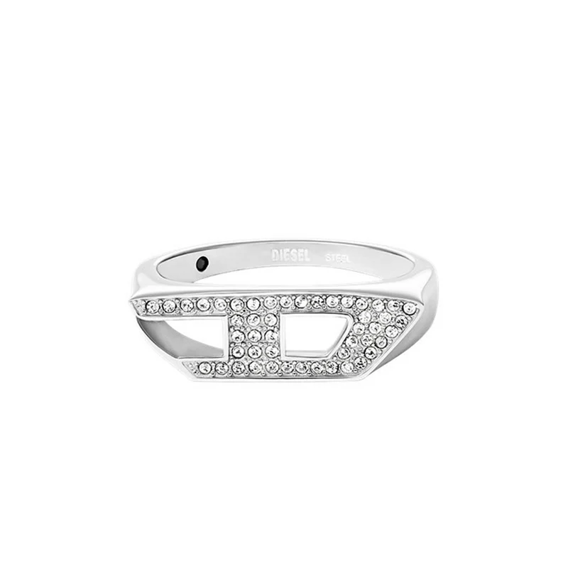 Diesel D Logo Silver Stainless Steel Ring DX16290407
