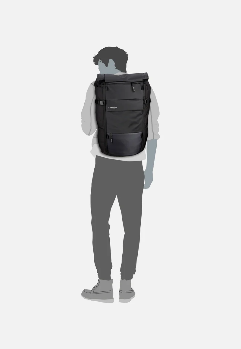 Clark Pack Jet Black - Rolltop Rucksack