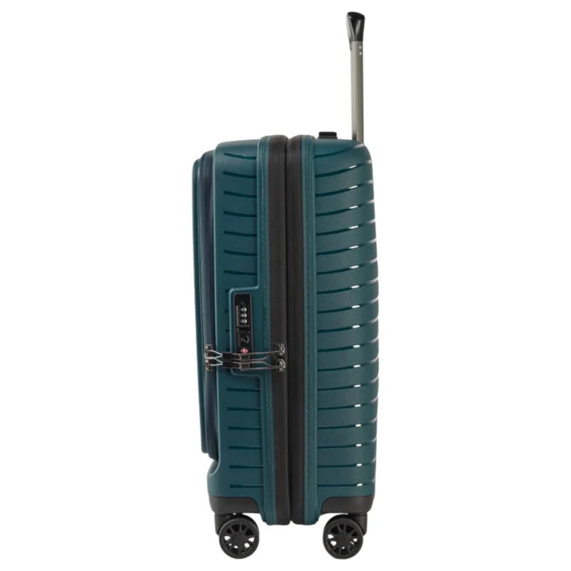 Stratic Novium ML - 4-Rollen-Kabinentrolley mit Vortasche 55 cm erw. (petrol)