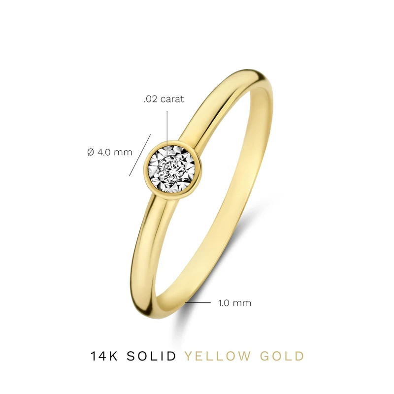 Isabel Bernard De la Paix Inaya 14 Karat Goldring mit Diamant 0.03 ct IBD330025-48