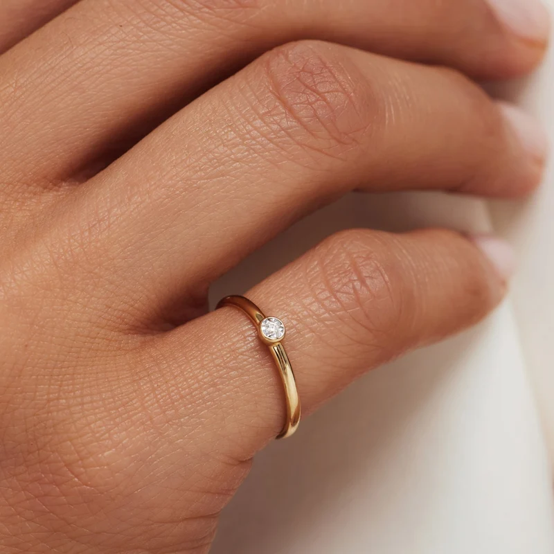Isabel Bernard De La Paix Inaya 14 Karat | Gold Ring | Diamant 0.01 Karat | IBD330027-60