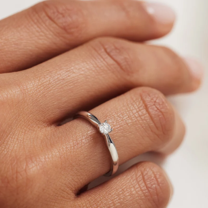 Isabel Bernard De la Paix Christine 14 Karat | Weißgold Ring | Diamant 0.10 Karat | IBD330006-48