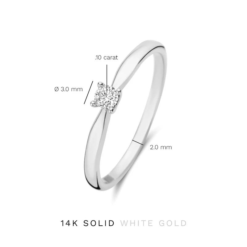 Isabel Bernard De la Paix Christine 14 Karat | Weißgold Ring | Diamant 0.10 Karat | IBD330006-48