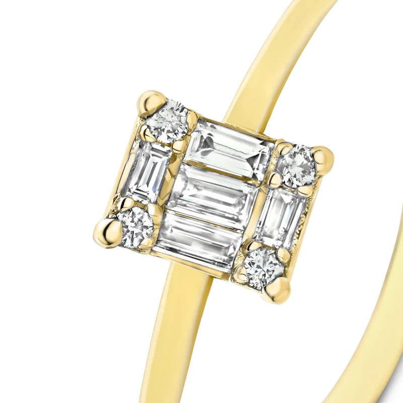 Isabel Bernard De la Paix Maxime 14 Karat Goldring mit Diamant 0.13 ct IBD330022-60