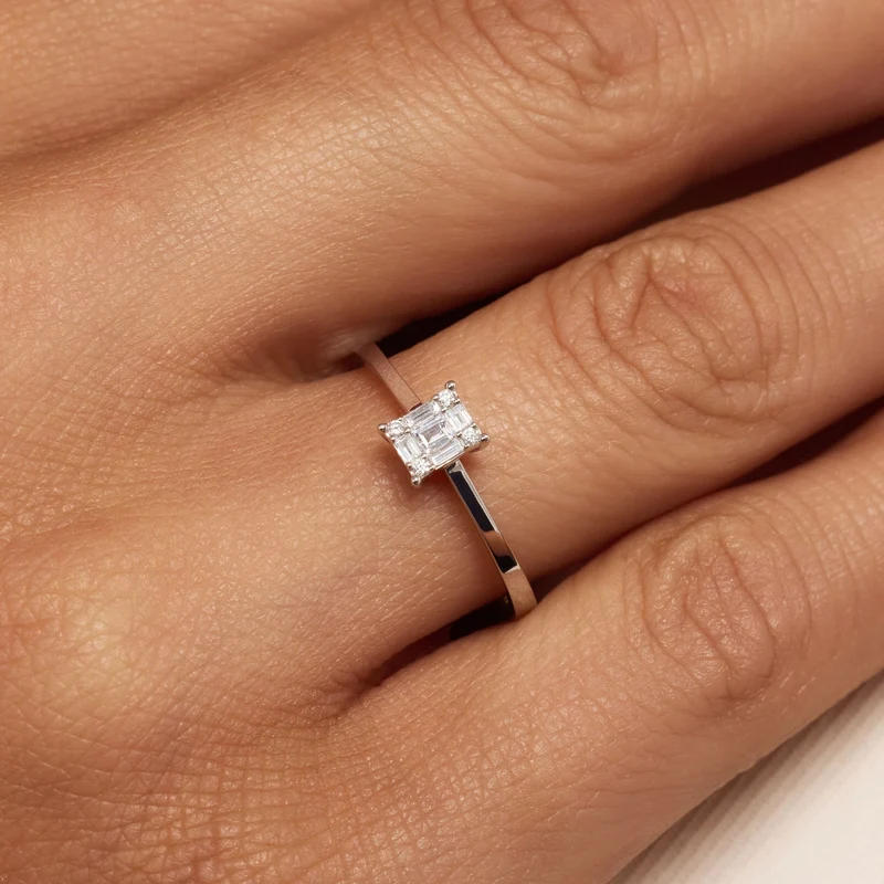 Isabel Bernard De la Paix Maxime 14 Karat Weißgoldring mit Diamant 0.13 ct IBD330042-54