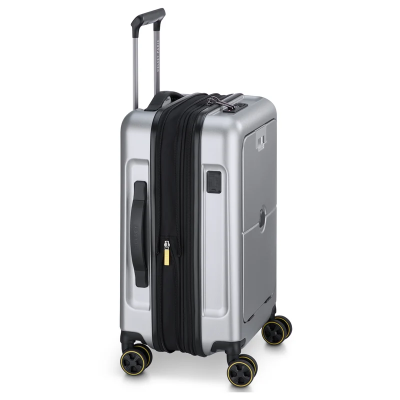 Delsey Paris Turenne 2.0 - 4-Rollen-Kabinentrolley mit Vortasche 55 cm USB erw. (silber)
