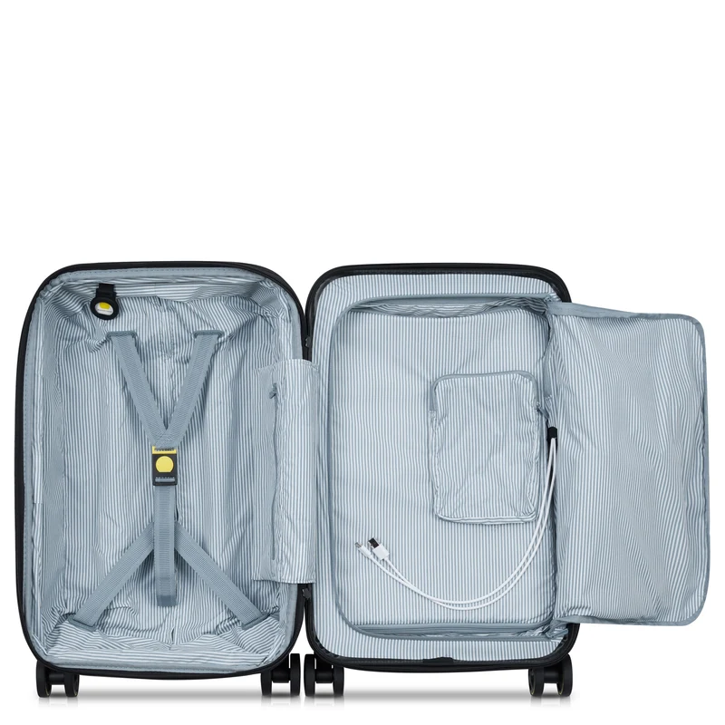 Delsey Paris Turenne 2.0 - 4-Rollen-Kabinentrolley mit Vortasche 55 cm USB erw. (silber)