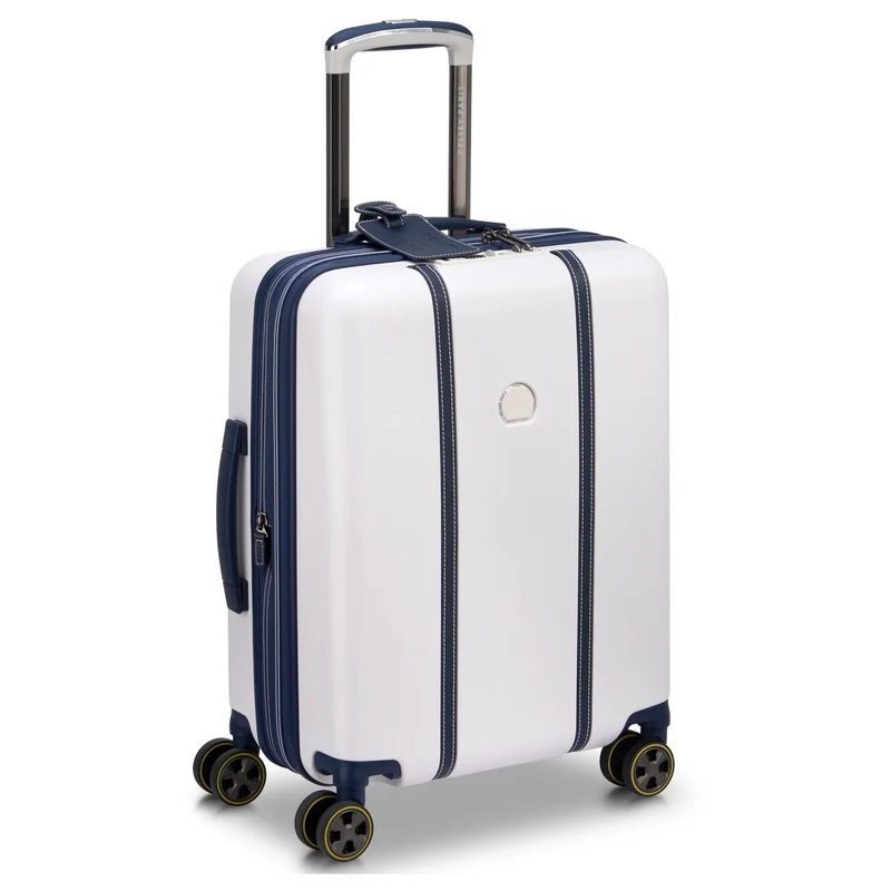 Delsey Paris Cadence - 4-Rollen-Kabinentrolley Slim 55 cm erw. (elfenbein/blau)