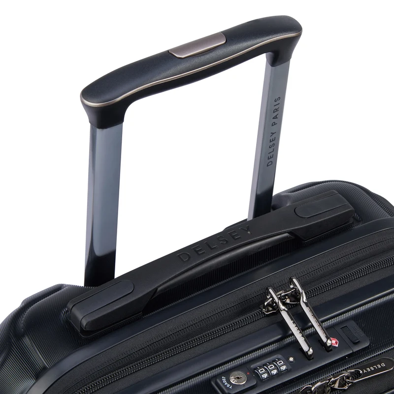 Delsey Paris Shadow 5.0 - 4-Rollen-Kabinentrolley mit Vortasche S 55 cm erw. USB (schwarz)