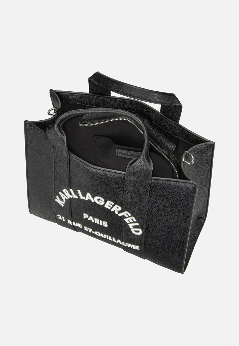 K/RSG MD Square Tote Pebbled Emb White/Black - Tote Bag