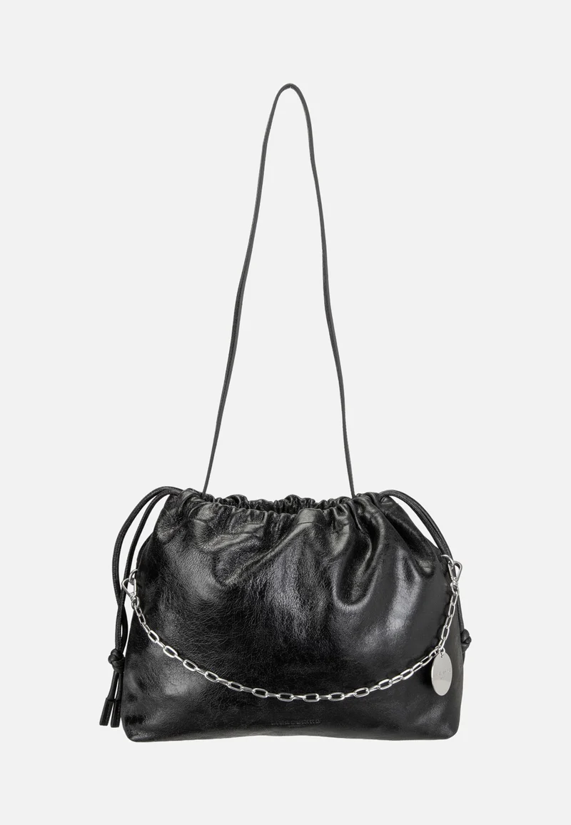 Lya II Pouch L Lamb Crunch Black - Bucket Bag