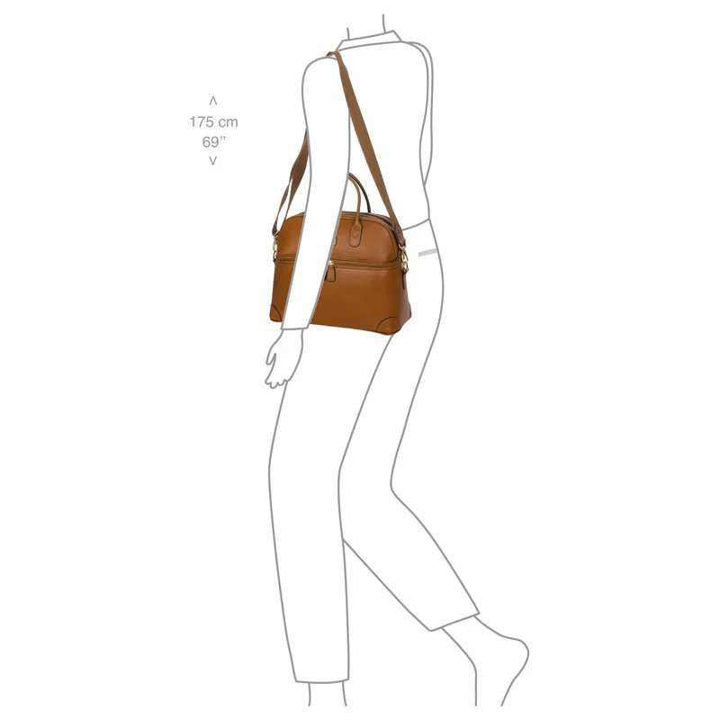 Brics Life Pelle - Beautycase 35 cm (tan leather)