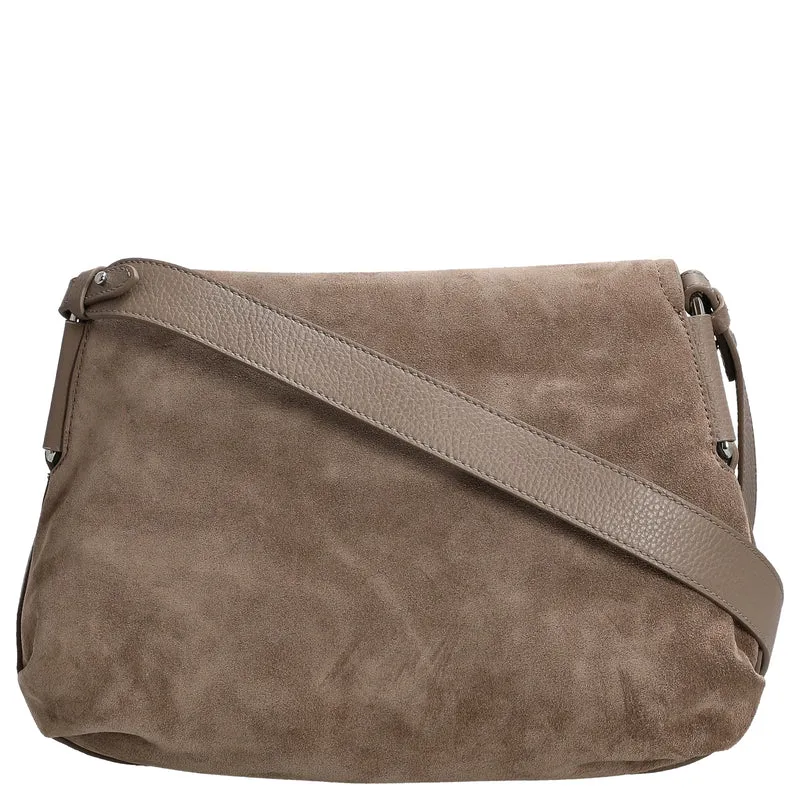 Coccinelle Rebekka Suede - Umhängetasche 30 cm (warm taupe)