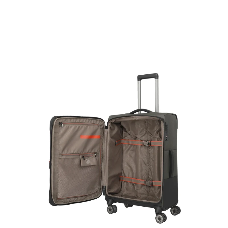 Travelite Crosslite - 4-Rollen-Trolley M 66 cm erw. (oliv)