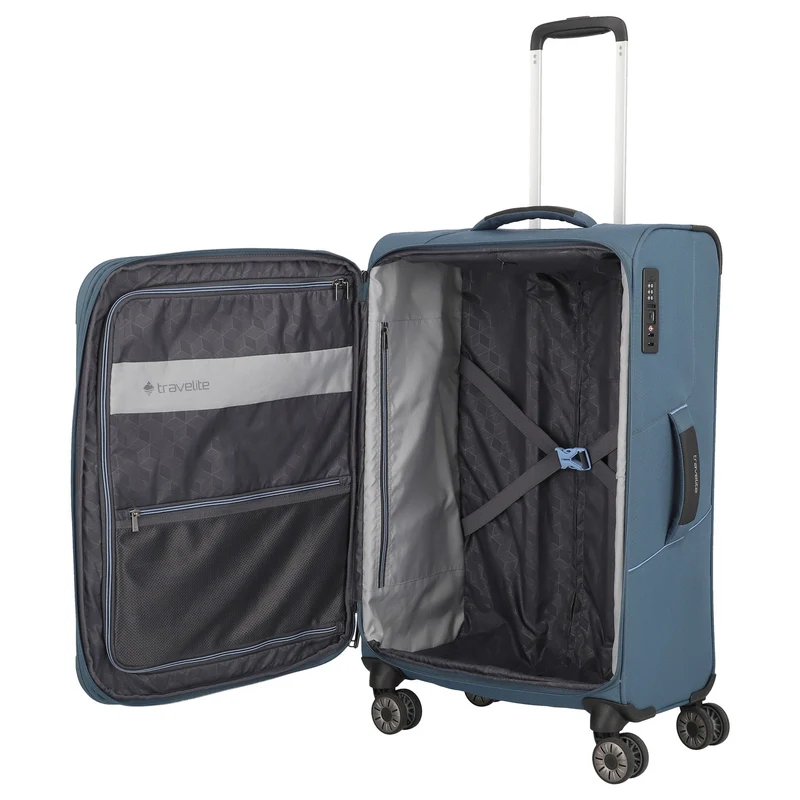 Travelite Skaii - 4-Rollen-Trolley M 67 cm erw. (panoramablau)
