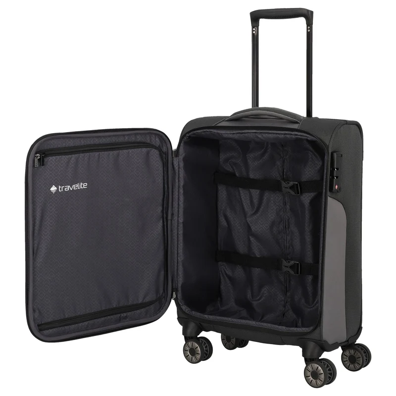 Travelite Viia - 4-Rollen-Kabinentrolley S 55 cm (Schiefer)
