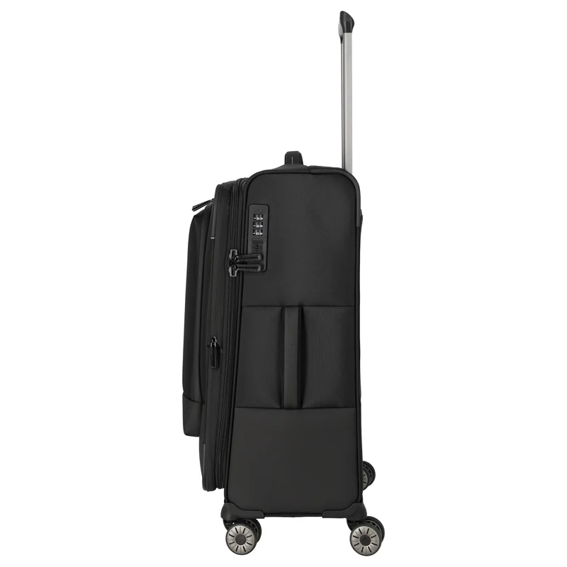 Travelite Crosslite - 4-Rollen-Trolley M 66 cm erw. (black)