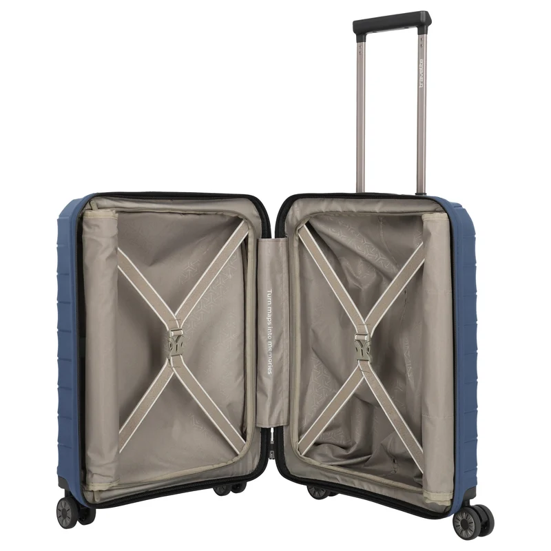 Travelite Mooby - 4-Rollen-Kabinentrolley mit Vortasche S 55 cm (marine)