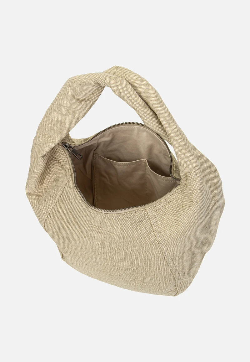Farrah II Hobo M Heavy Canvas Washed Beige - Hobo Bag