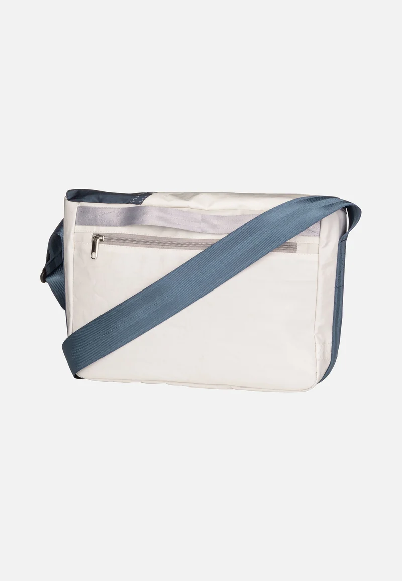 Barkasse Mini Weiß/Streifen Blau/Zahl Grau - Messenger Bag