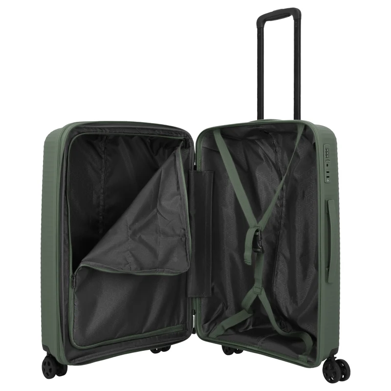 Travelite Air Stripe - 4-Rollen-Trolley 66 cm erw. (green)
