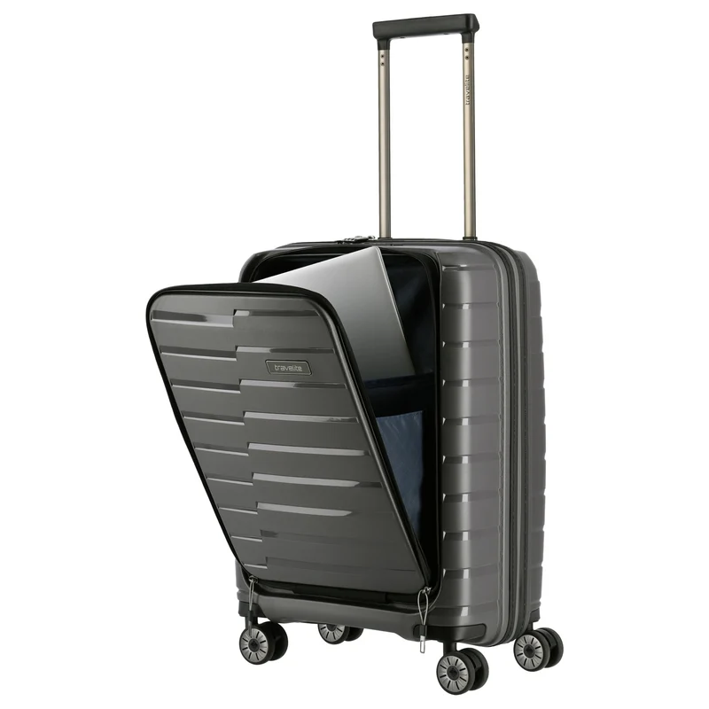 Travelite Air Base - 4-Rollen-Kabinentrolley mit Vortasche S 55 cm (anthracite)
