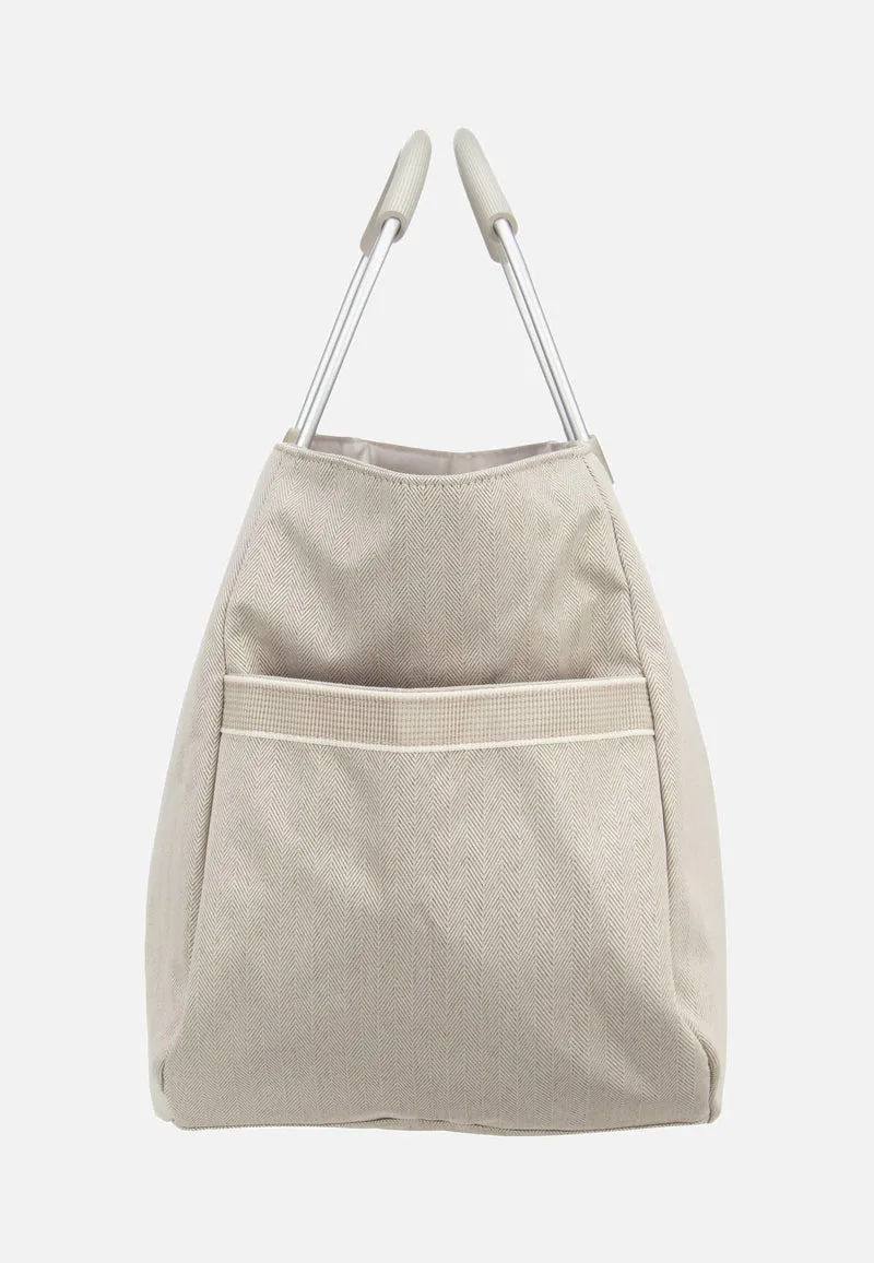 Loopshopper L Herringbone Sand - Einkaufskorb