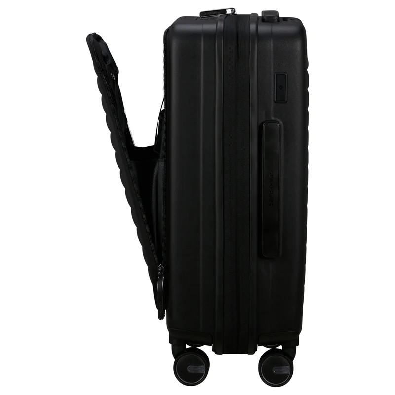 Samsonite Selection Restackd Easy Access - 4-Rollen-Kabinentrolley 55 cm erw. mit 2tlg. Packsack-Set (schwarz)