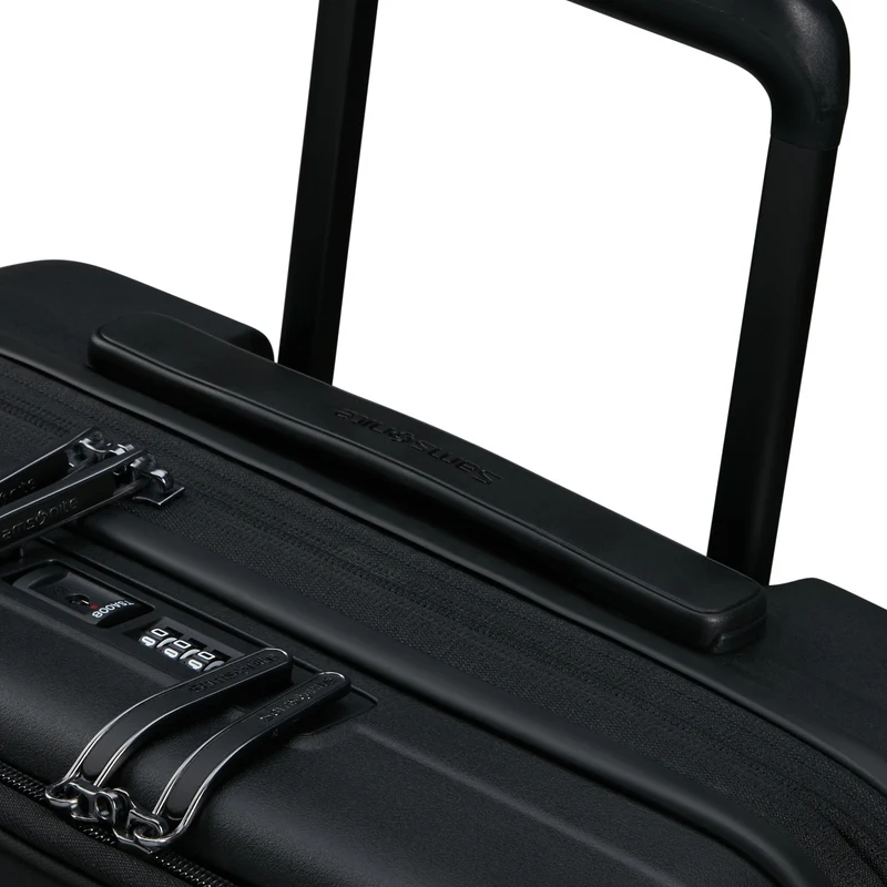 Samsonite Selection Restackd Easy Access - 4-Rollen-Kabinentrolley 55 cm erw. mit 2tlg. Packsack-Set (schwarz)