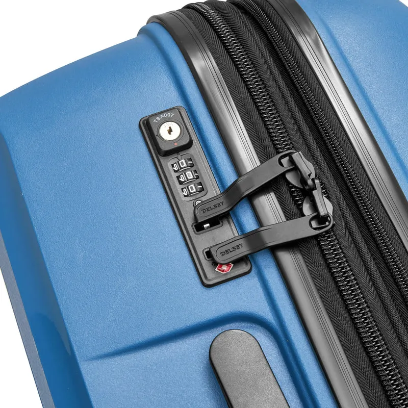 Delsey Paris Belmont Plus - 4-Rollen-Trolley recycelt 71 cm erw. (zink blau)