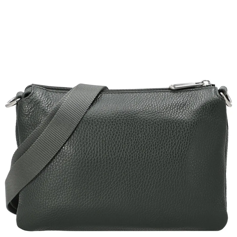 Mandarina Duck Mellow Leather Pochette - Umhängetasche 23 cm (pine green)