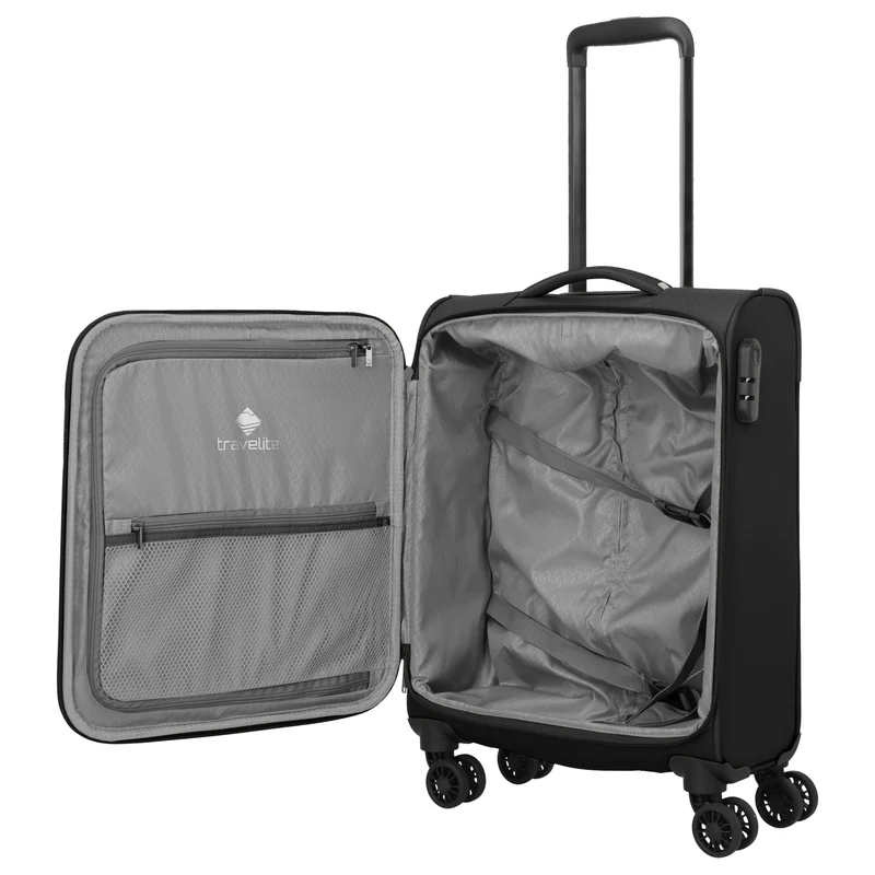 Travelite Umbria - 4-Rollen-Kabinentrolley S 55 cm (schwarz)