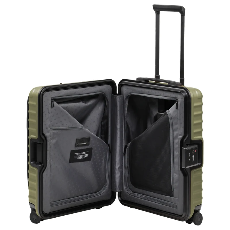 TITAN OVERSEAS - 4-Rollen-Kabinentrolley S 55/23cm mit Vortasche (forest green, 55/23 cm)