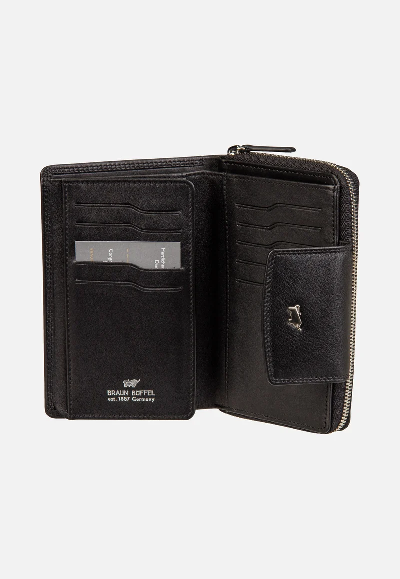 Golf RFID Zip-Wallet M 15Cs Black - Portemonnaie