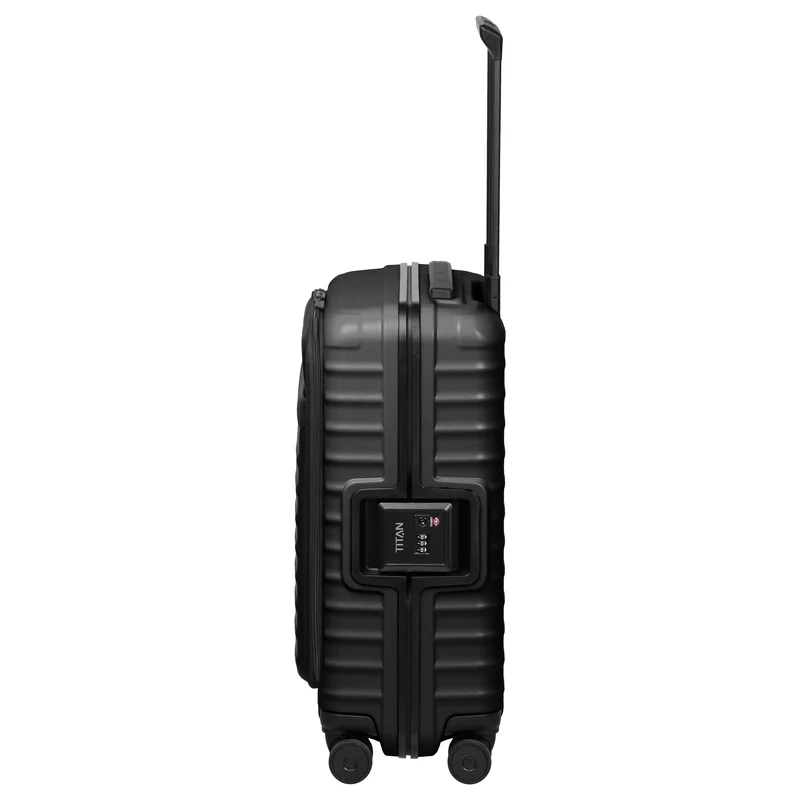 TITAN OVERSEAS - 4-Rollen-Kabinentrolley S 55/23cm mit Vortasche (nightshade black, 55 cm)