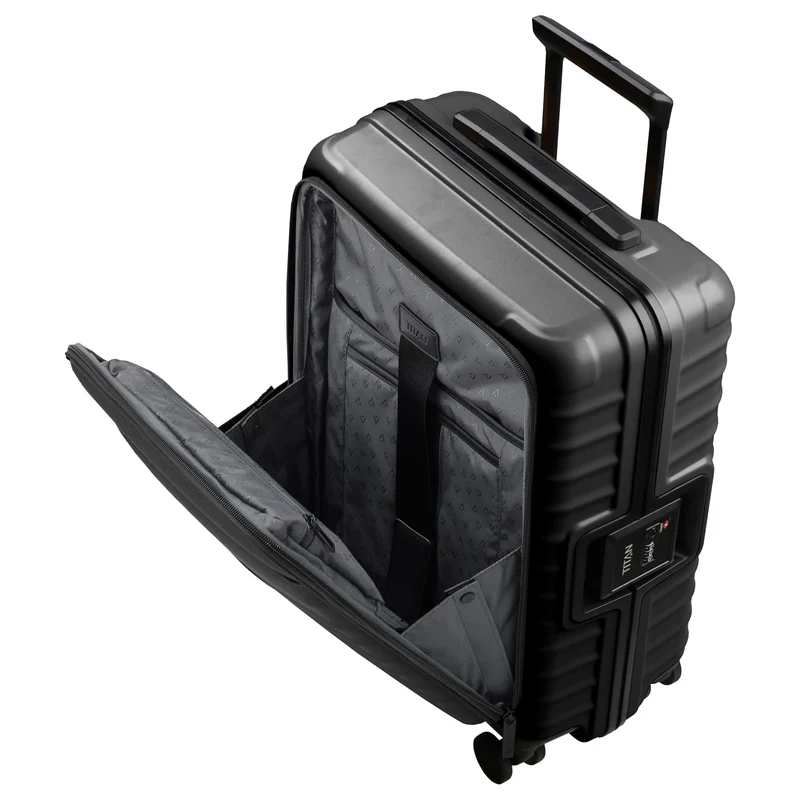TITAN OVERSEAS - 4-Rollen-Kabinentrolley S 55/23cm mit Vortasche (nightshade black, 55 cm)